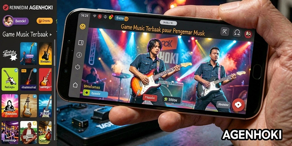 Tampilan gameplay AGENHOKI menunjukkan serunya bermain musik.