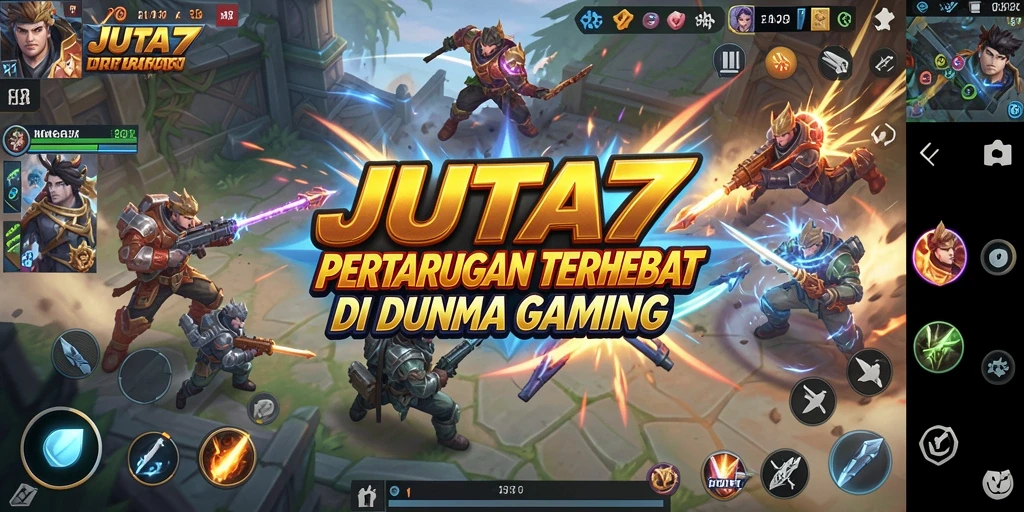 Screenshot utama JUTA7 menampilkan pertarungan karismatik yang mendebarkan.