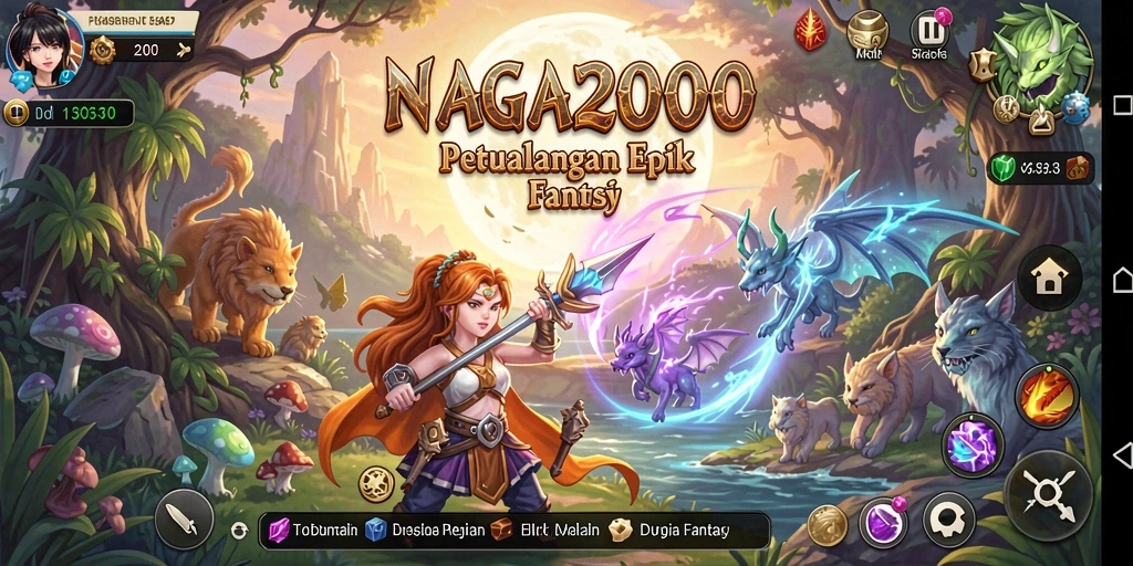 Tampilan gameplay NAGA2000 dengan grafis yang menawan dan petualangan epik.